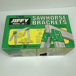 Jiffy Model JS-1 2x4 Sawhorse Brackets 1 Set Quickly Assemble Sawhorses Anywhere